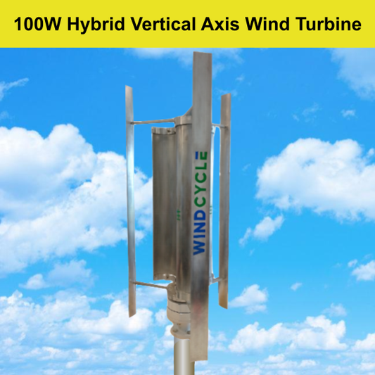 100W Hybrid Vertical Axis Wind Turbine