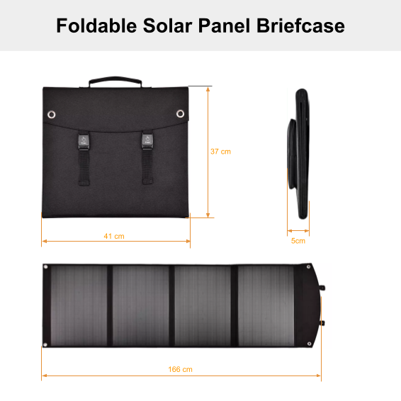 Foldable 100W Monocrystalline Solar Panel Brief Case