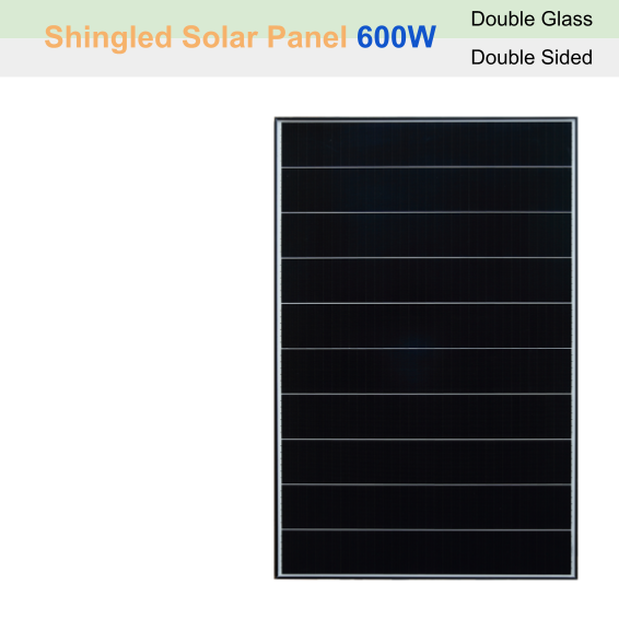 Shingled Solar Panel 600W Double Glass Double Sided